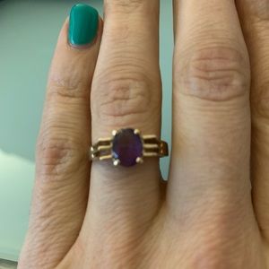 Gold and Amethyst Ring - 14K